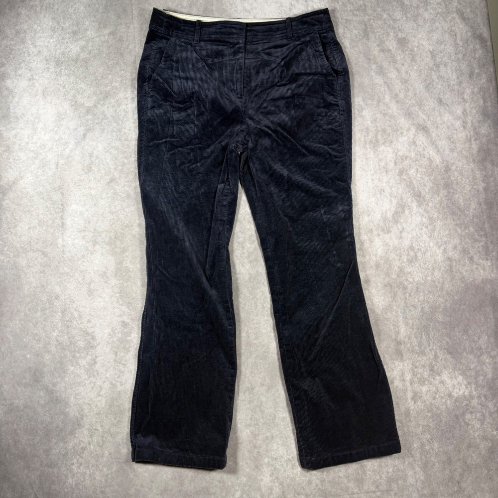 J.Crew Navy Blue Corduroy Straight Leg Pants Size 10 High Waisted Minimalist